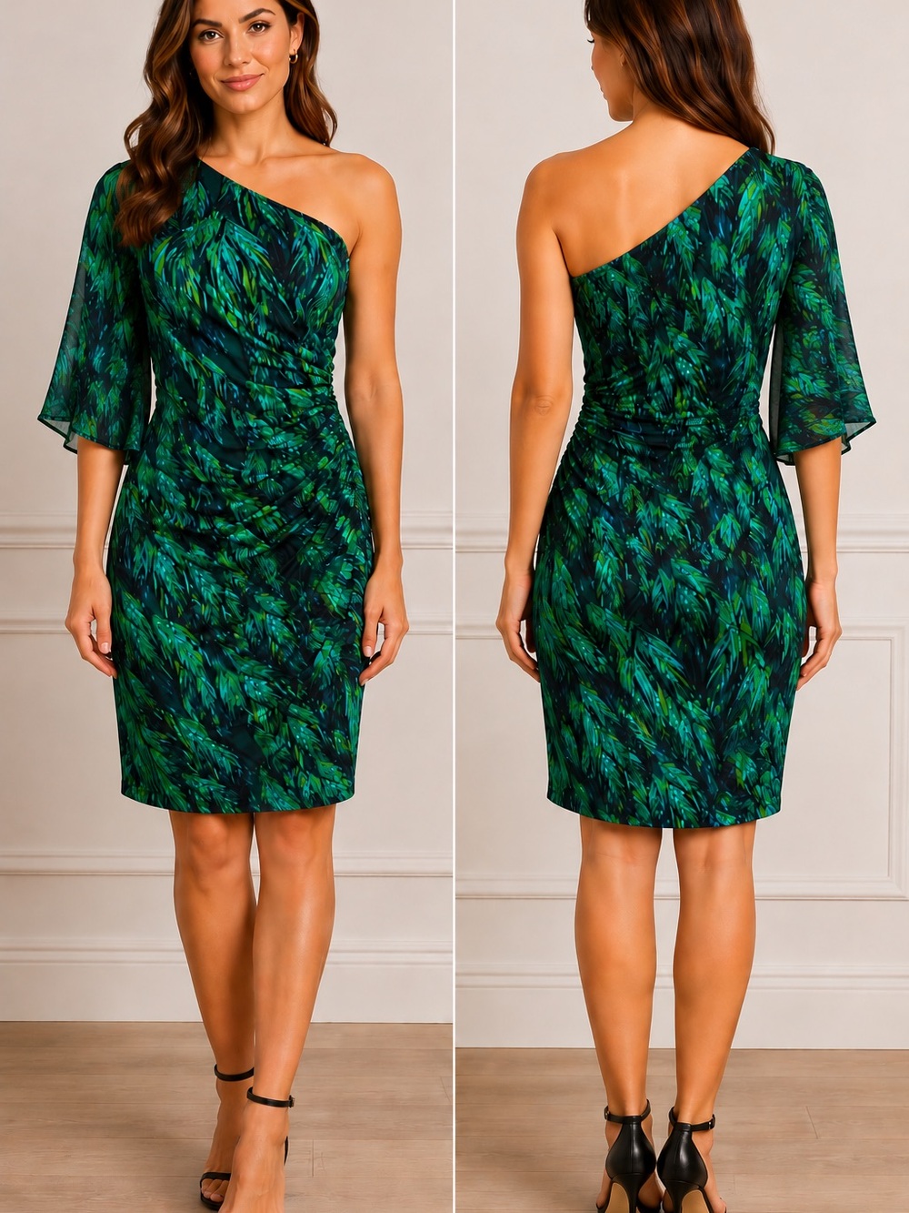 Bisou Bisou One Shoulder Ruched
Dress Size 4